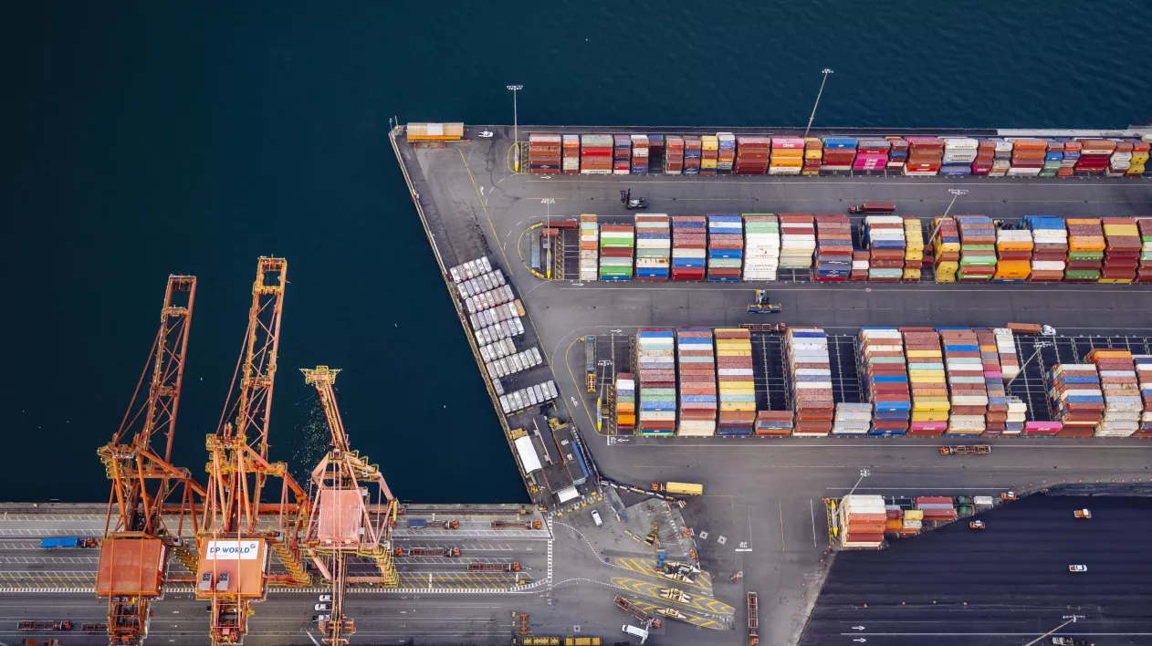 Dock full of shipping containers