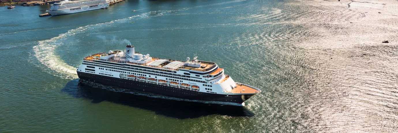 Aerial of cruise ships at the Port of Vancouver