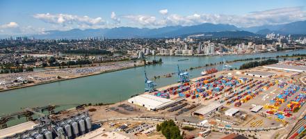 Aerial of Fraser Surrey Docks