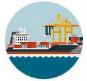 Container at terminal graphic